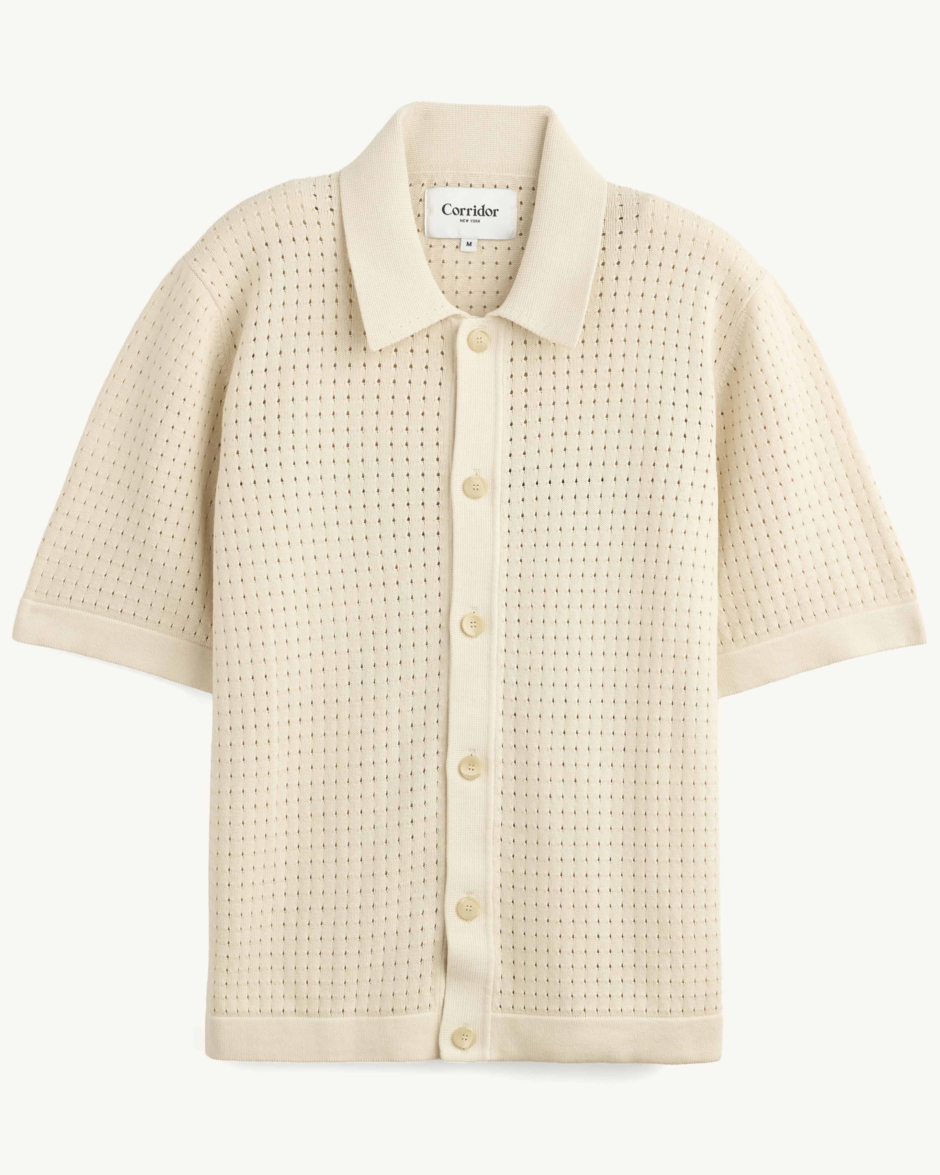 Pointelle Knit Shirt - Natural