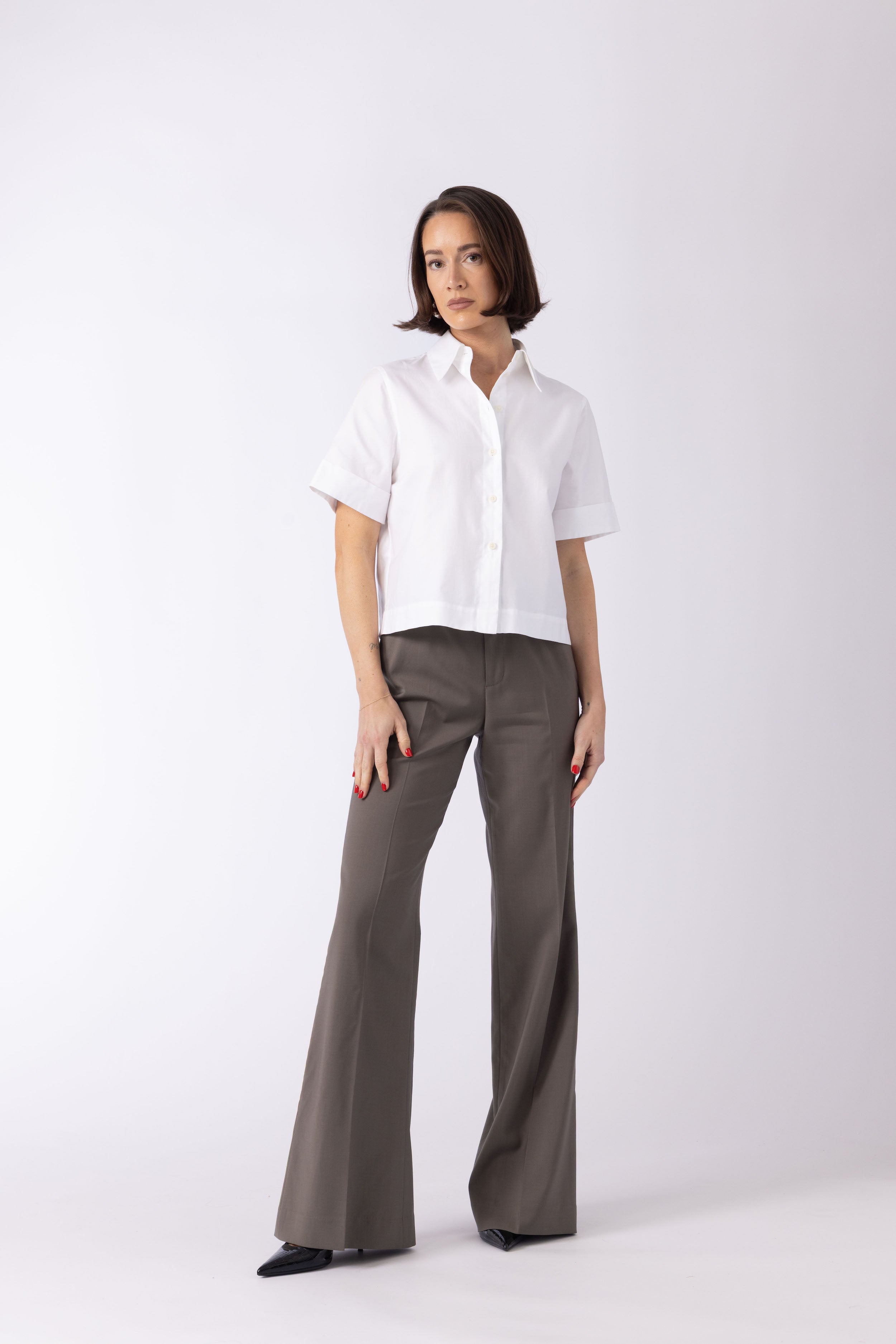 Coffs Blouse - Short white shirt in ivory