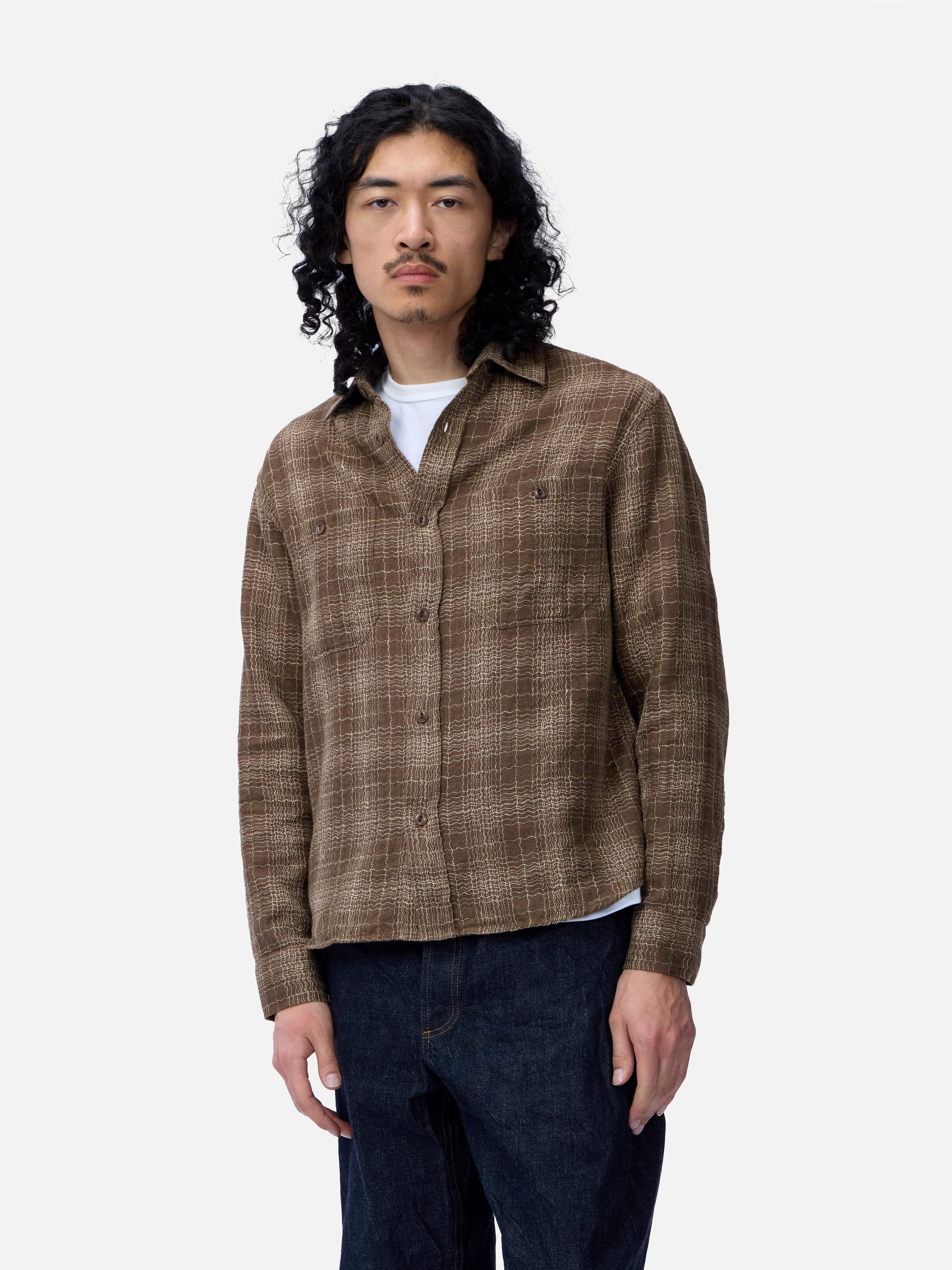 Utility Shirt ~ Drab Wavy Check