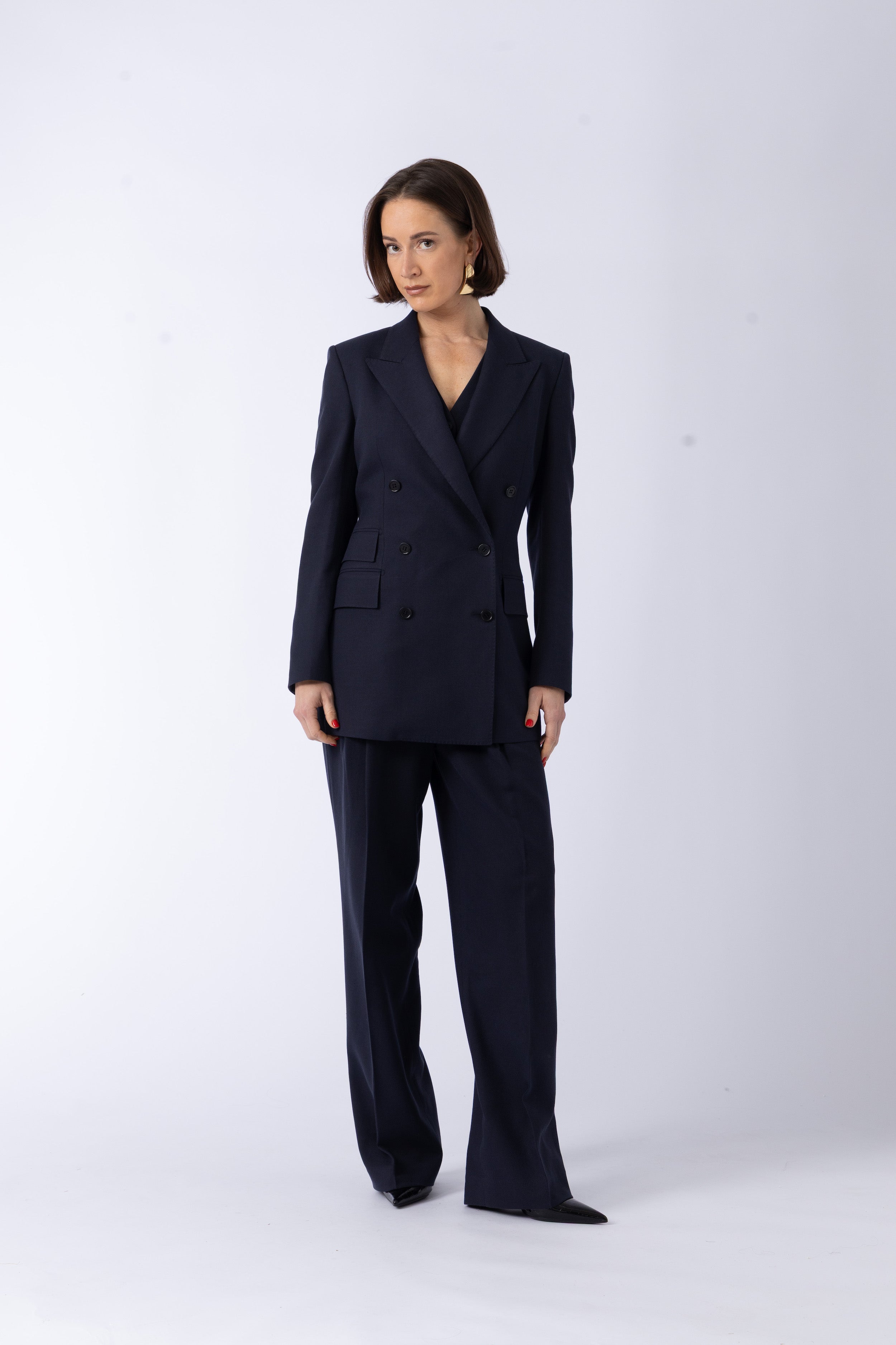 Amsterdam Jacket - Double-breasted fitted jacket in navy